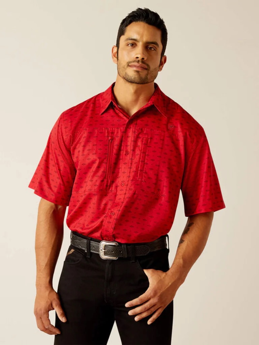 Ariat VentTEK Red Short Sleeve Button Down - Haute Red (S)